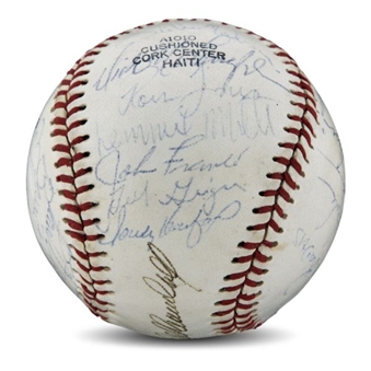 1983 Albuquerque Dukes Team Signed Baseball With Koufax and Hershiser Minor League Signature